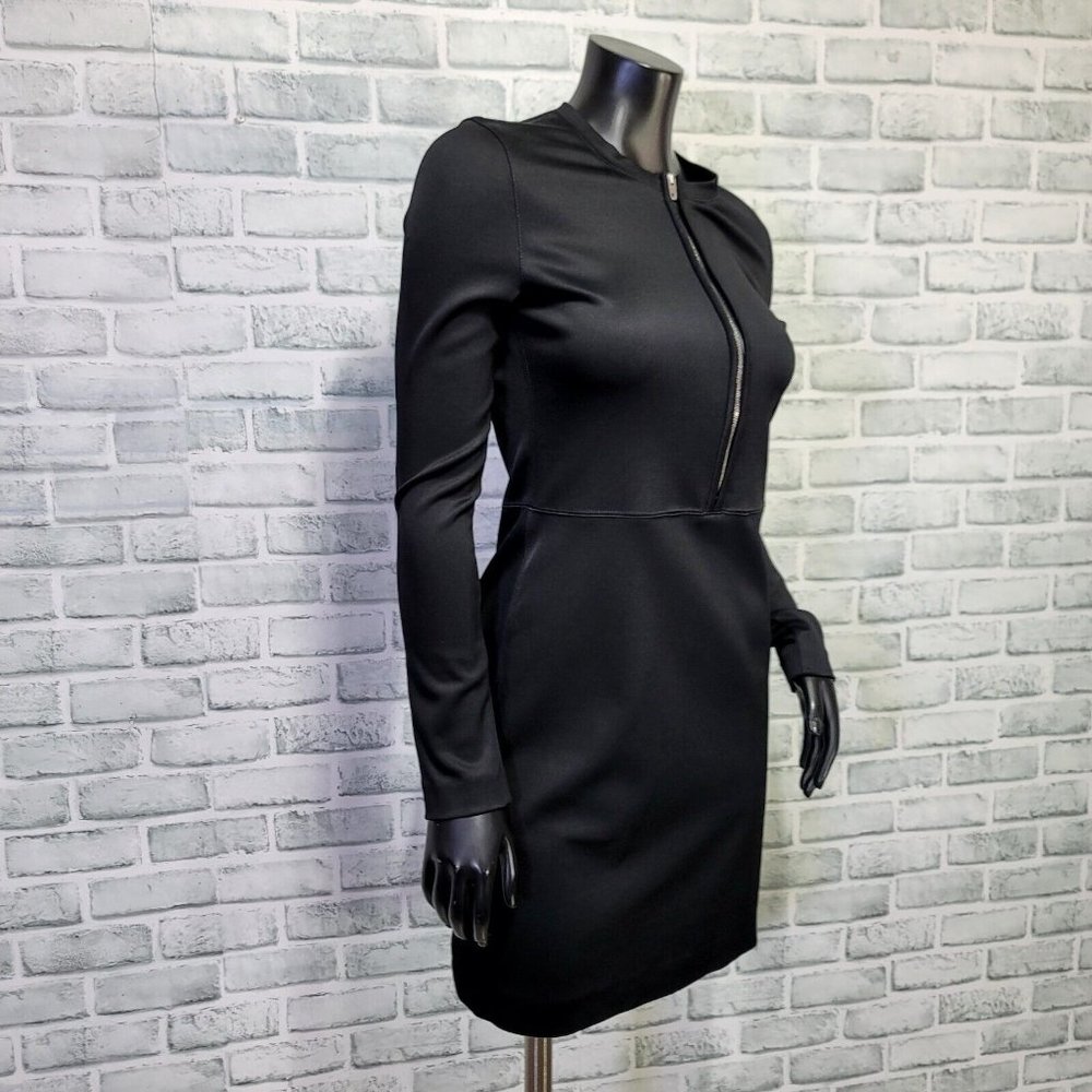 🔥Rag & Bone Womens 6 Joyce Black Zip Front Bodycon‎ Mini Dress L/S Black - Picture 7 of 10